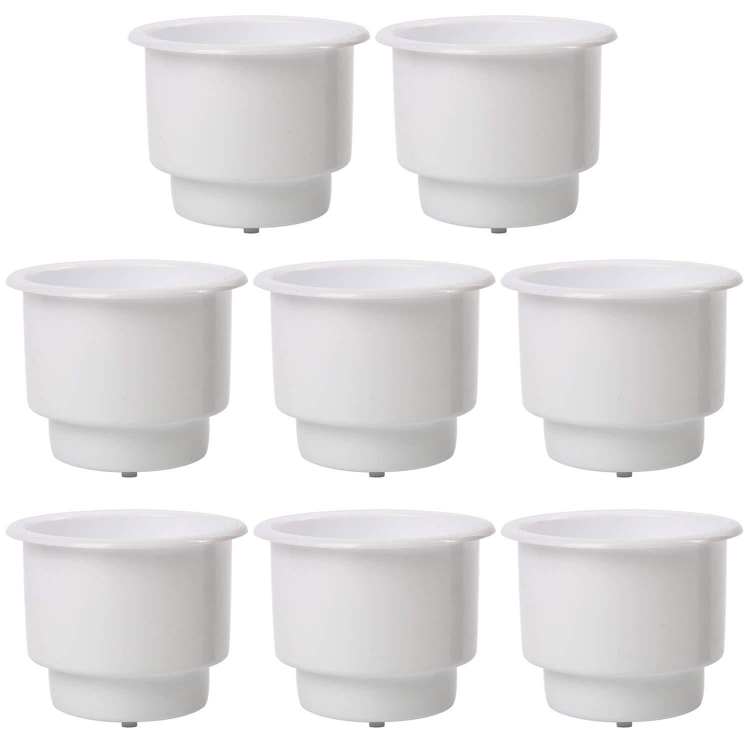 NovelBee 12pc Black Recessed Cup Holders With Drain - Universal For Boat, Truck, RV, Car & Camper