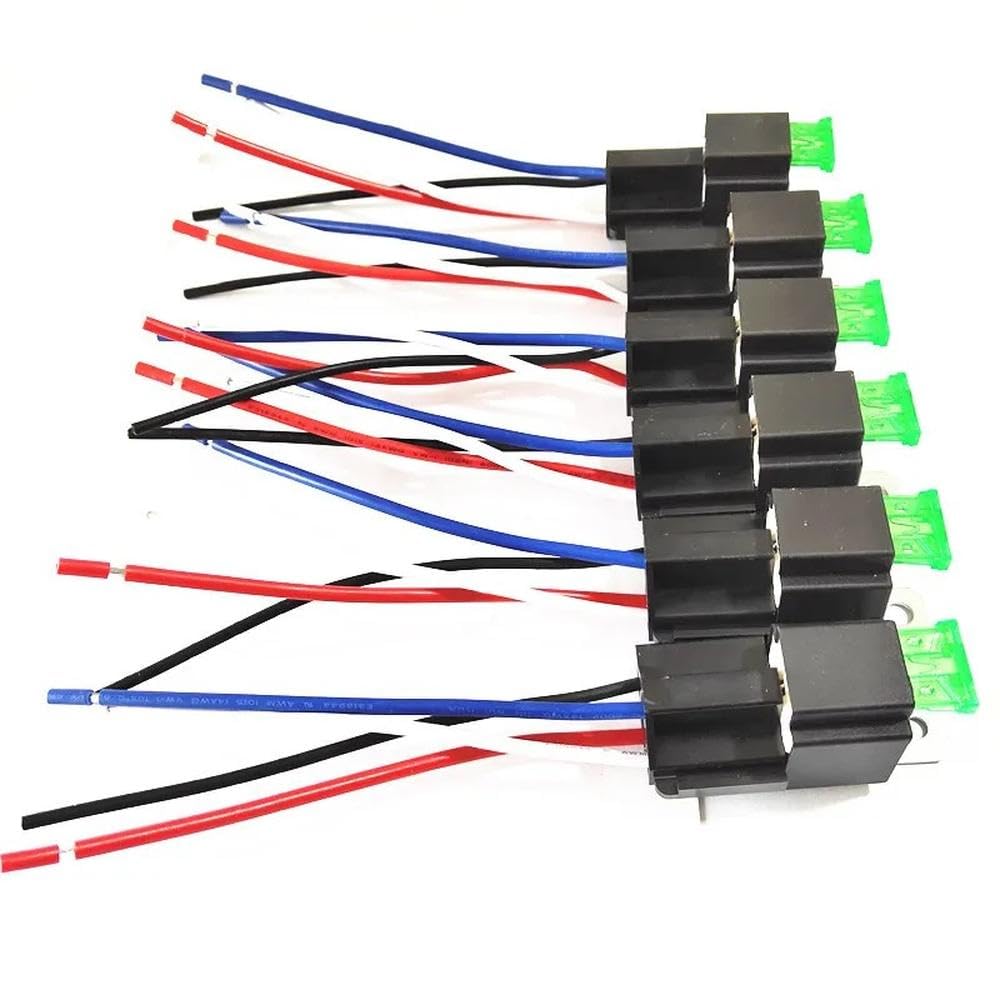 autopartes Relé De Coche De 6 Uds 12V/24V 30A 4 Pines 5 Pines Con Placa De Seguridad Relé De Dispositivos De Control Automotriz(6Pcs 24V 5Pin)