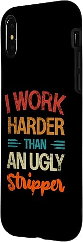 Miniatura 8 de Funda vintage divertida para iPhone 12 mini I Work Harder than an Ugly Stripper Sarcastic