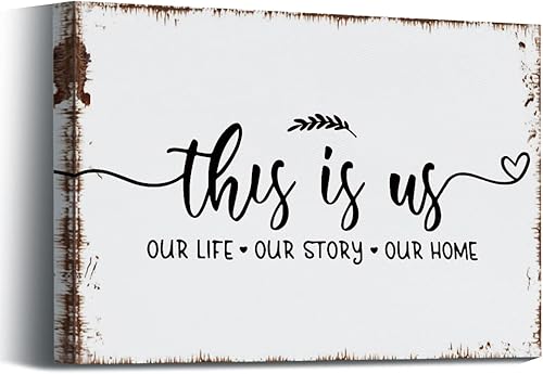 This Is Us Our Life Our Story Our Home Farmhouse - Arte de pared vintage para decoración de pared en lienzo con temática del hogar, baño,