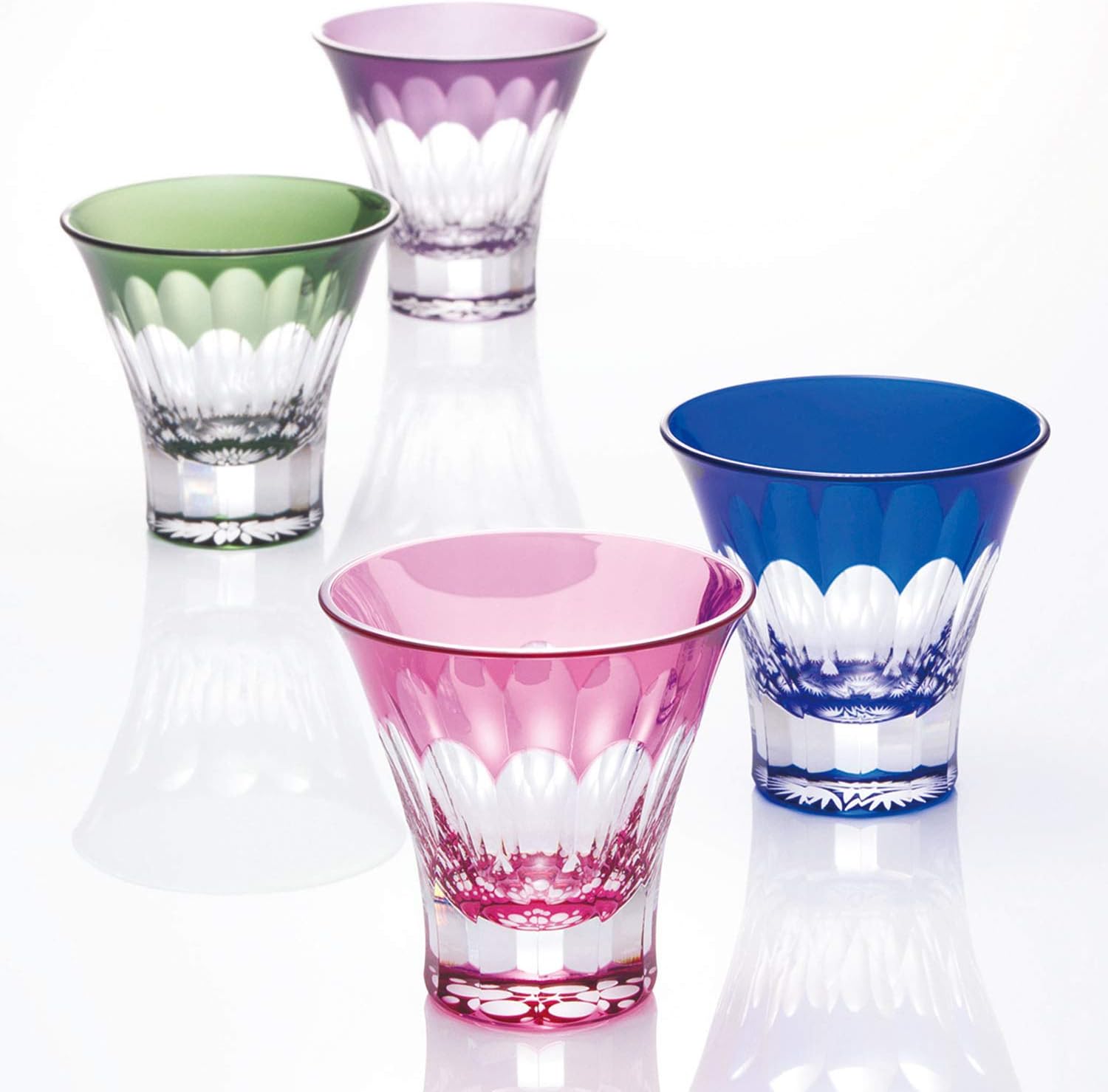 東洋佐々木ガラス Toyo Sasaki Glass LS19759SP-C694-S4 Cold Sake Glass, Purple, 2.8 fl oz (85 ml), Yachiyo Kiriko Cup, Nanten Pattern, Made in Japan