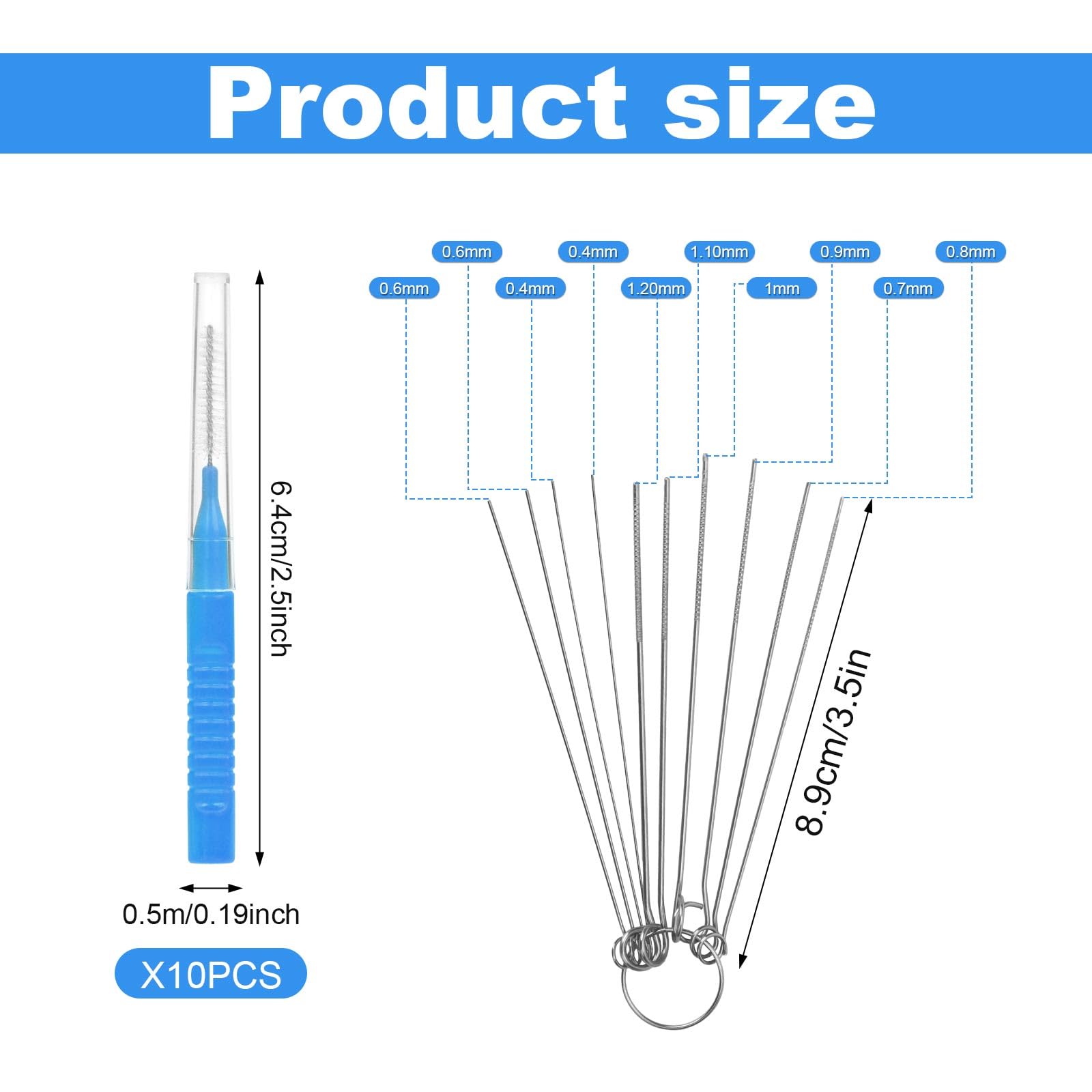 10pcs Shower Head Cleaning Tool, Shower Head Cleaner Picks with 10 Shower Head Cleaner Brush Gap Hole Anti-Clogging Cleaning Brush for Shower Head Nozzle (Blue)