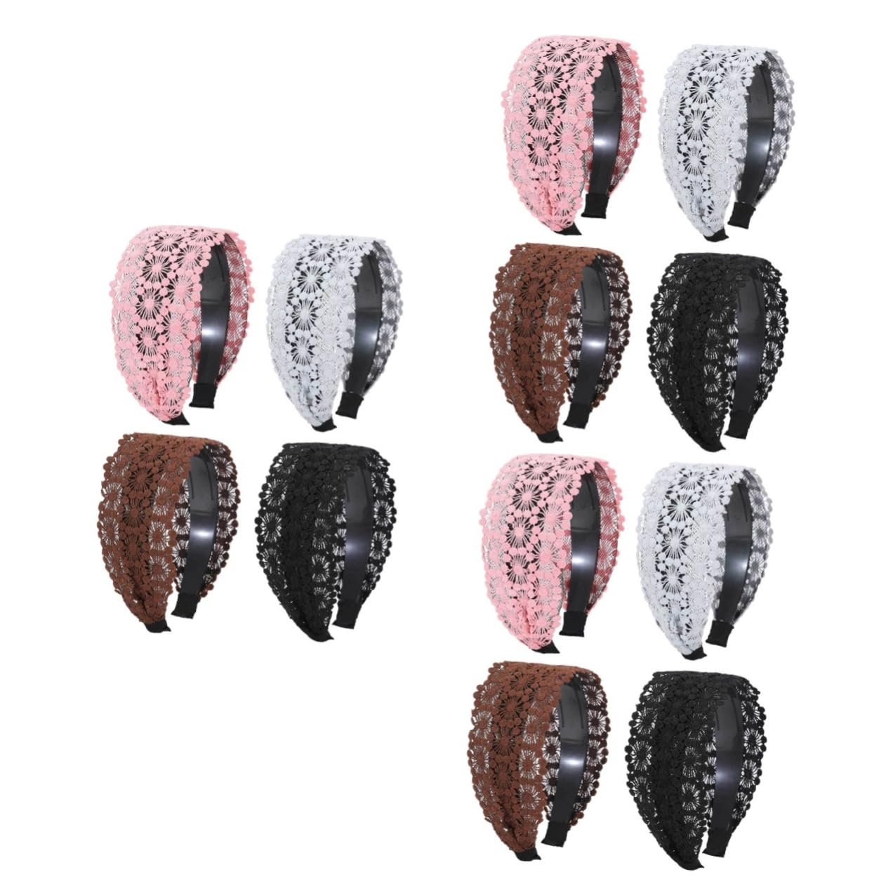 DOITOOL 12pièces Bandeaux Large Antidérapants Pour Femmes Et Filles Accessoires De Cheveux Élégants Décorations De Tête Avec Broderie Assortiment De Couleurs Coréen