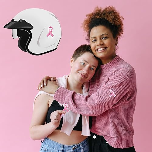 Miniatura 3 de AWEELON 300 calcomanías de cinta rosa para concientización sobre el cáncer de mama, calcomanías de concientización sobre el cáncer de mama, casco