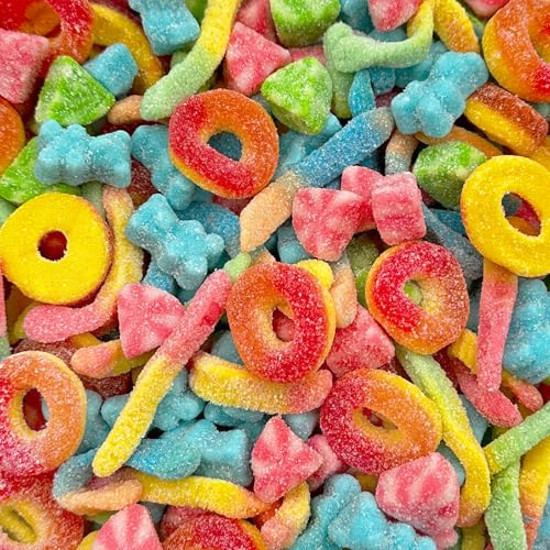 Gummy Candy Mix | 2-Pound Bag | Sweet & Sour Gummies for Easter Candy Buffets, Dessert Decorating & Snacking | Peach Rings, Watermelon Slices, Worms, Bears | Gummies Bulk
