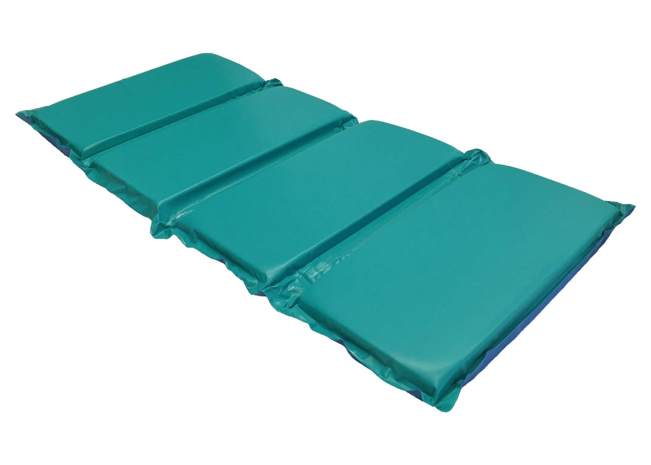 KinderMat, Jr. Daydreamer 2" Thick Rest Mat, 4-Section Rest Mat, 44" x 19" x 2", Blue/Teal, Great for School, Daycare, Travel, and Home, Made in The USA. Original KINDERMAT, NOT RESOLD