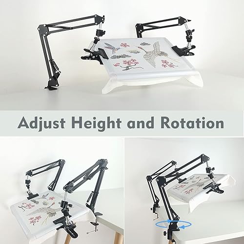 Miniatura 5 de Soporte de marco de desplazamiento de bordado (2P) para ajustar el marco de punto de cruz, soporte de marco de bordado giratorio, soporte de marco