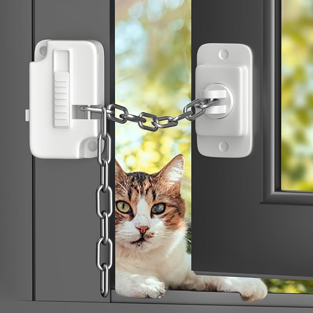 Aosite 2pcs Window Restrictor, Child Safety Window Locks for UPVC | Adhesive Child Pet Safety Lock, Adjustable Window Lock No Drilling, Restrictors for Metal, Wooden, Sliding Windows