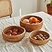 Rattan Bread Basket, Hand Woven Fruit Basket, Wicker Serving Basket Bowl, Decorative Baskets for Kitchen Counter Organizing, Set of 3 (Round)