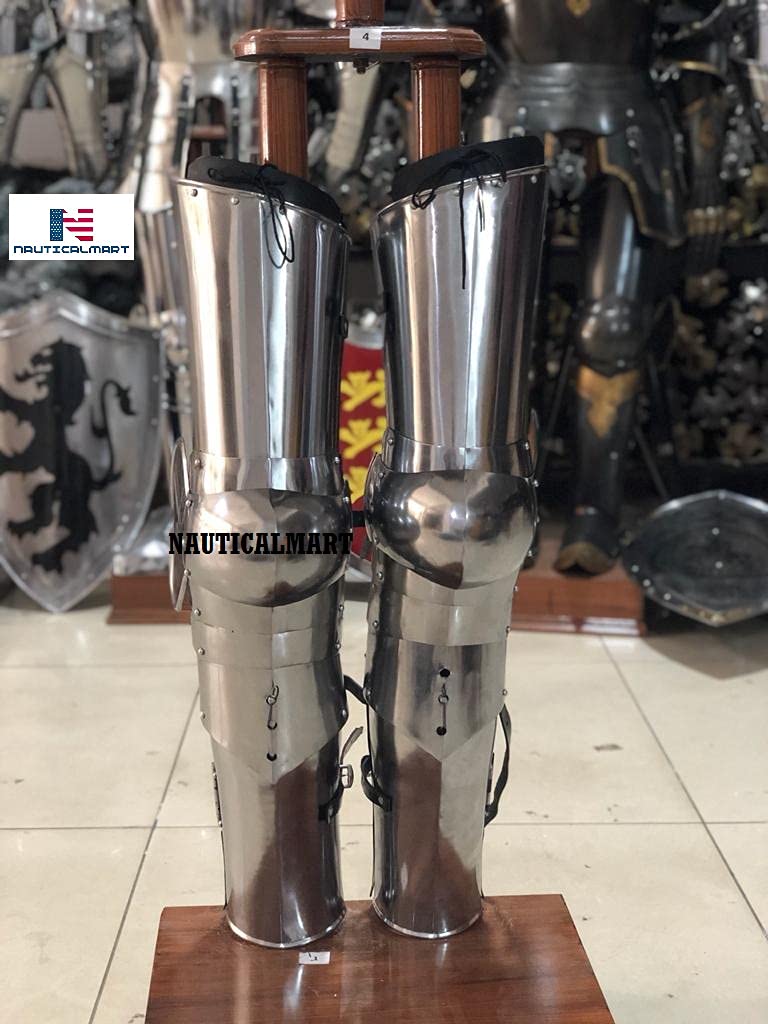 Leg Combat Armor Set, Plate Legs, cuisses with poleyns and Greaves LARP Steel Protection Medieval Armor Costume
