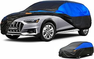 Gunhyi Bâche Voiture Exterieur Respirante et Étanche, Housse Voiture Protection Anti-UV Contre, la Poussière, Universelle pour Wagon Audi A6 Avant, Volvo V90, BMW 5er Touring(485-505 CM) 2XL+