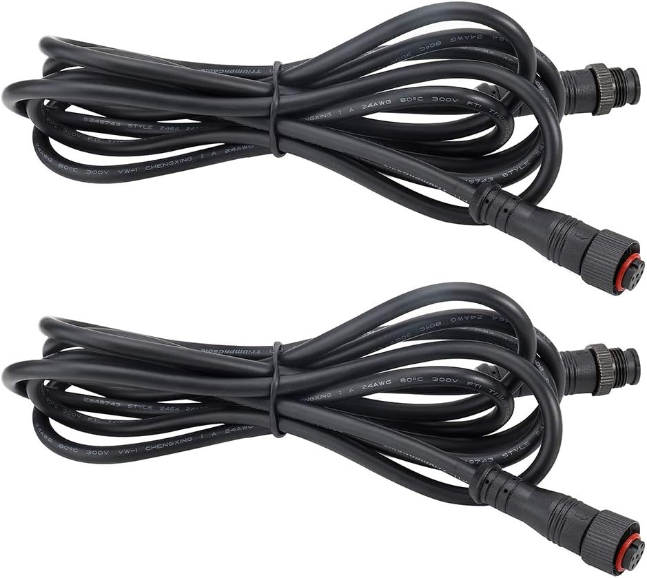 2Pcs 6 Pin 200cm Extension Cable Wire Cord for 4 Pods, 6 Pods and 8 Pods RGBW LED Rock Lights（2 Pack）