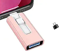 Flash Drive para iPhone de 256 GB, cartão de foto para armazenamento de memória externa, faça backup e salve facilmente fotos de vídeos, pen drive USB de alta velocidade para iPhone/iPad/Android/PC
