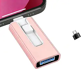 Flash Drive para iPhone de 256 GB, cartão de foto para armazenamento de memória externa, faça backup e salve facilmente fotos de vídeos, pen drive USB de alta velocidade para iPhone/iPad/Android/PC