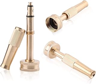 Yuecoom Cabeça de pulverização, construção de latão ajustável, pulverizador de alta pressão, bocal de mangueira de alta pressão para serviço pesado para jardim