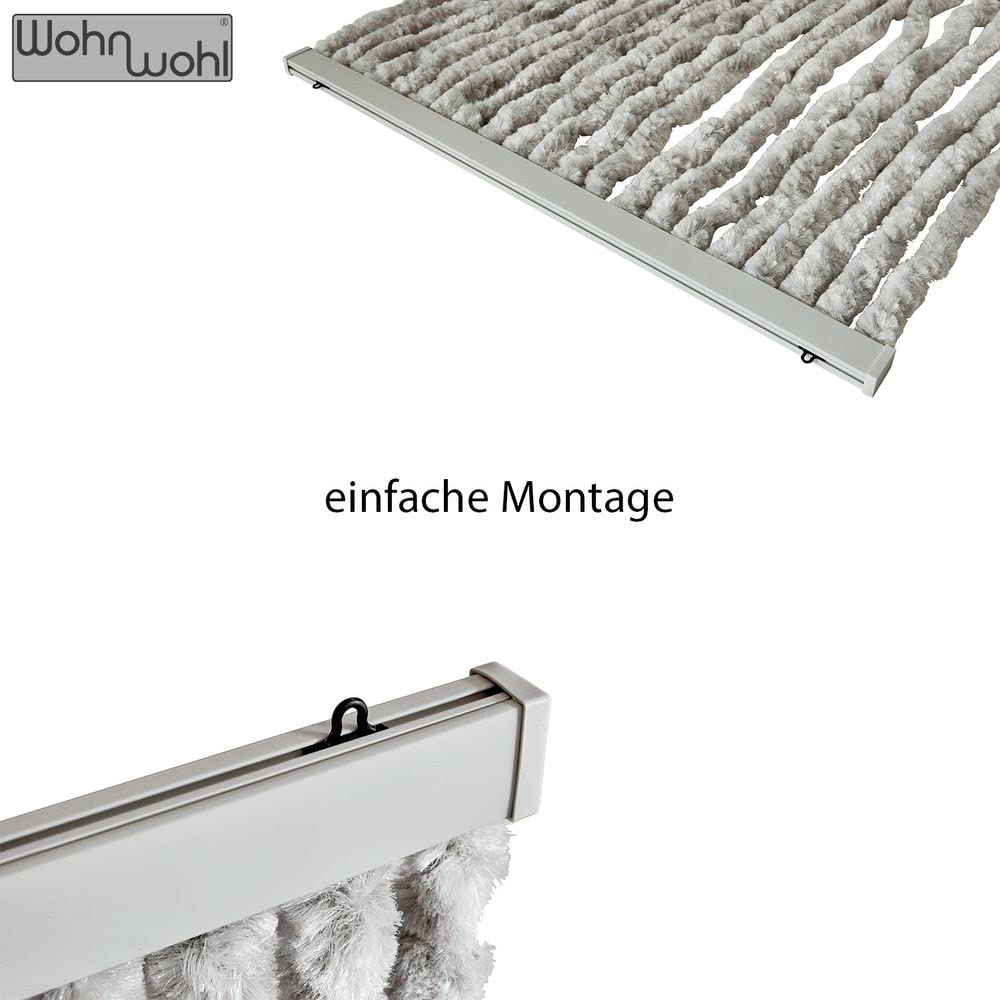 Zasłona flauszowa (90 x 200 cm) • zasłona na drzwi do przyczepy kempingowej • ochrona przed owadami • zasłona sznurkowa na drzwi • ochrona przed wzrokiem do przyczepy kempingowej • kolor: