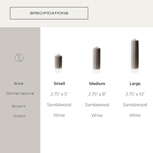 Miniatura 4 de LAWA - Vela de pilar de pico acanalado  Vela grande y hermosa hecha a mano con aroma de cera de soja, elegante vela estética de burbujas, regalo de