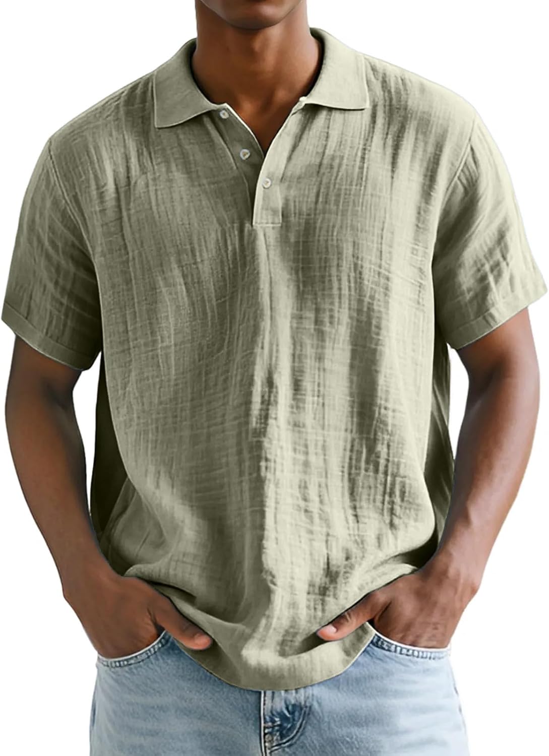 Ymosrh Men's Summer Polo Shirt Short Sleeve Lightweight Breathable Business Casual Golf Work Collar Shirts, M-3XL