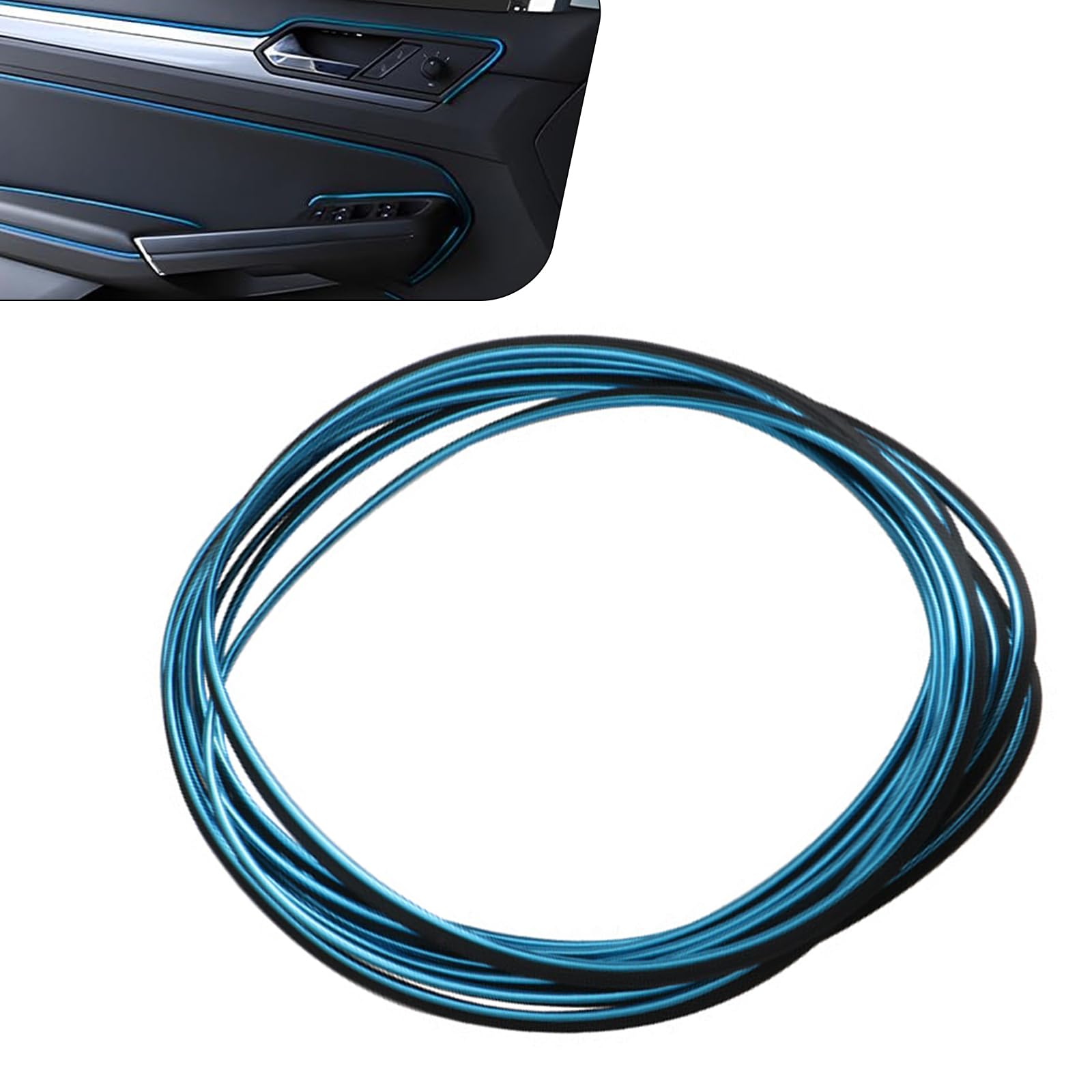 Car Interior Trim Strips, 33ft Automotive Door Dashboard Decorative Trim, Self-Adhesive Door Edge Trim with Installing Tool, Universal for Most Cars (Blue)