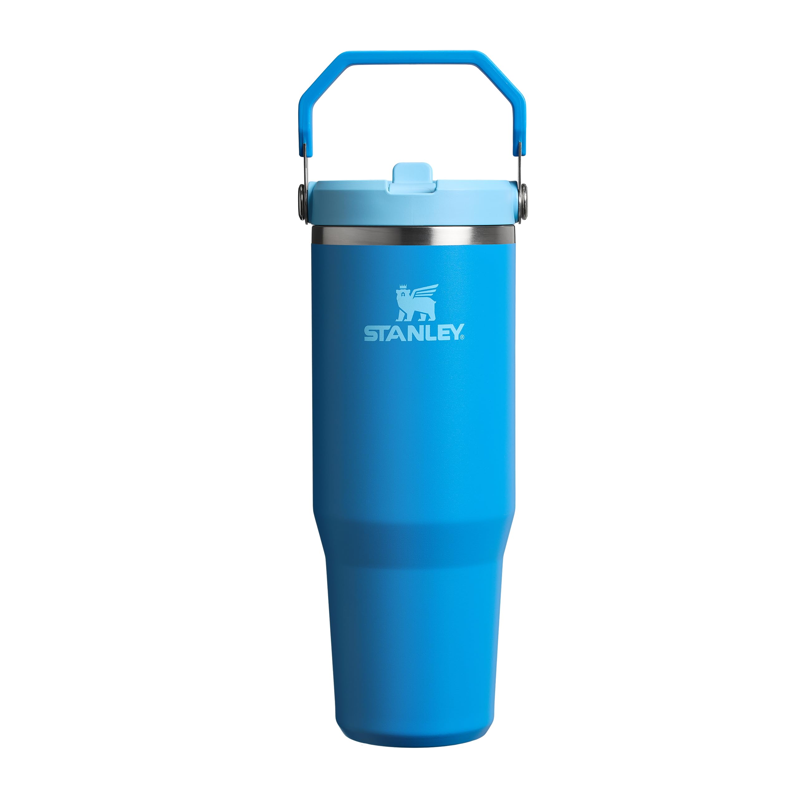 Stanley IceFlow Flip Straw Water Bottle with Straw 0.89L - Keeps Cold for 12+ Hours - Leakproof - Stainless Steel Water Bottle - BPA Free Travel Mug - Easy to Carry - Dishwasher Safe - Azure