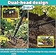 Gartenhacke, 94cm 2-in-1 Steigbügelhacke Gartenwerkzeuge mit 4-Zahn Spike, Hula Hacke mit verstellbarem Langem Griff für Unkraut, Lockerung Boden