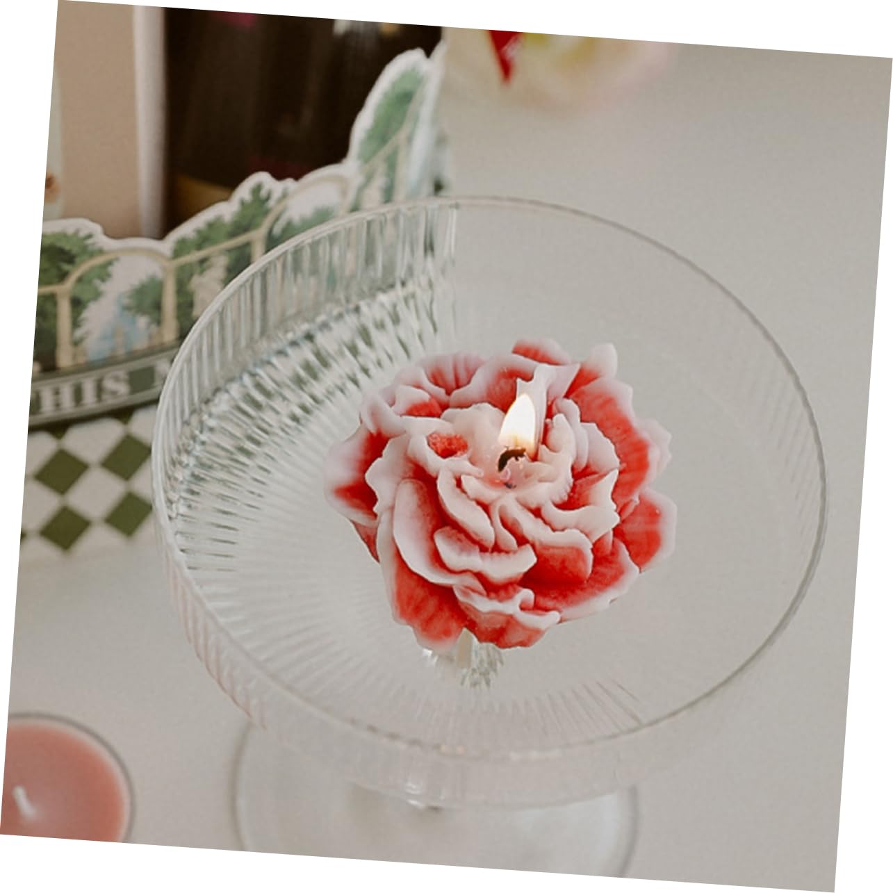 Amosfun 20stücke Duftkerzen Blumenform Aromatische Kerzen Für Muttertag Party-dekoration Entspannende Paraffin Und Sojawachs Für An Und
