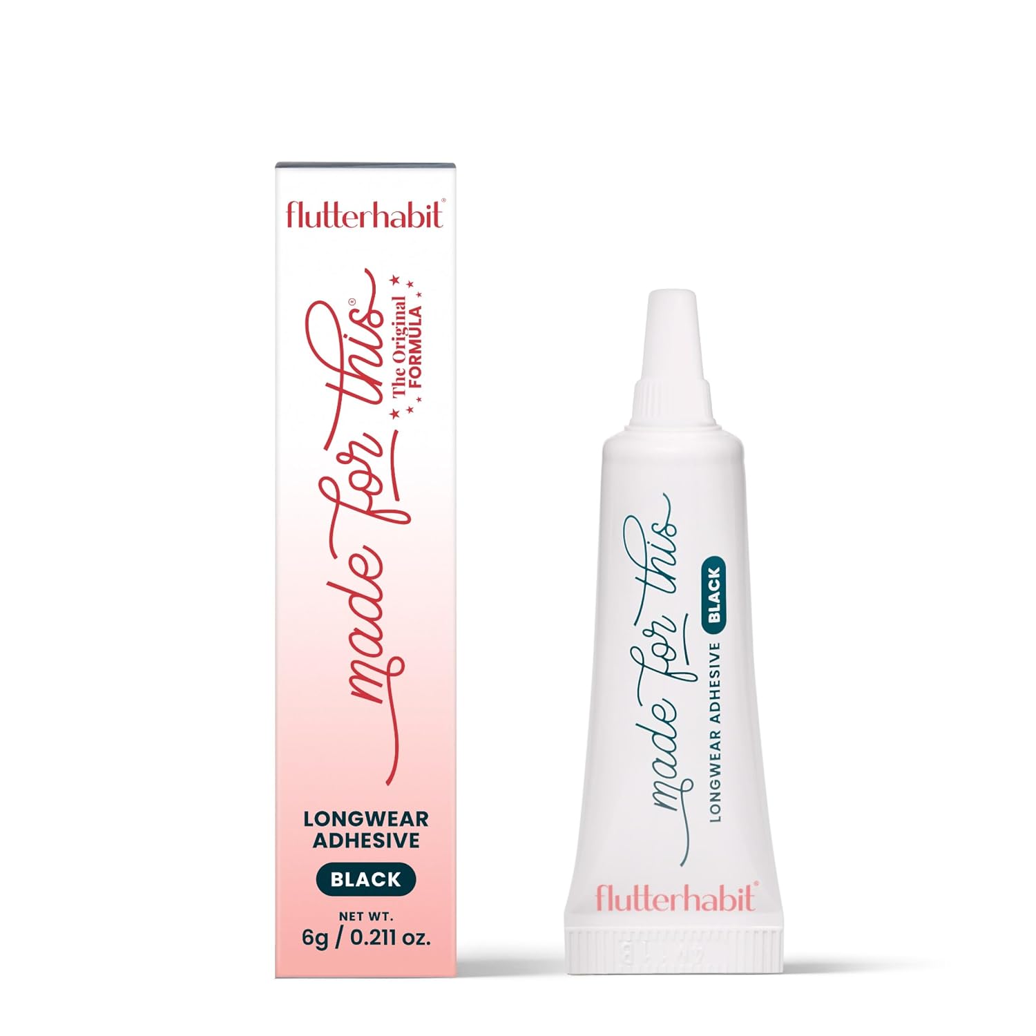 FlutterHabit Made for This Lash Cluster Glue, Black Lash Adhesive, 6g