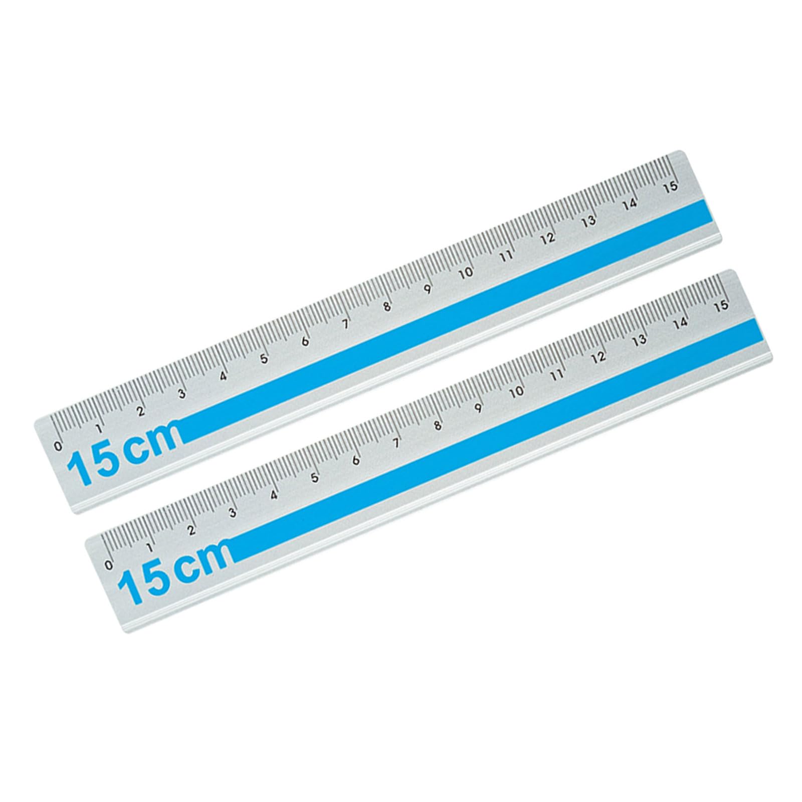 Msioytog Blue 2Pcs 15Cm Straight Ruler Featuring Clear Scale Aluminum Ruler For Engineering Drawing And Daily Use Aluminum Measuring