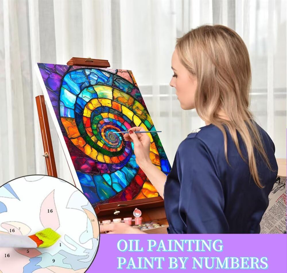 Malen Nach Zahlen Erwachsene Abstrakt Malen Nach Zahlen Schnecken Malen Nach Zahlen Kinder,DIY Handgemalt Ölgemälde Paint by Numbers Bastelset mit Pinseln und Acrylfarbe,100x150cm (Rahmenlos) BJ-789