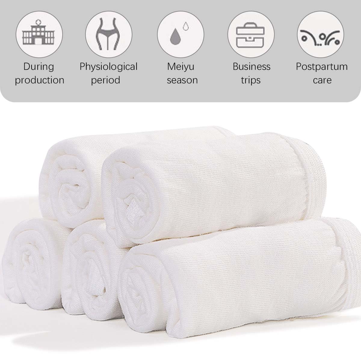 Lot de 8 Slips Jetables Femme en 100% Coton Culottes Jetables Femme Grande Taille sous Vetement Jetable Hopital Maternite Culotte Périodique pour Grossesse Accouchement Voyage Massage, M-4XL