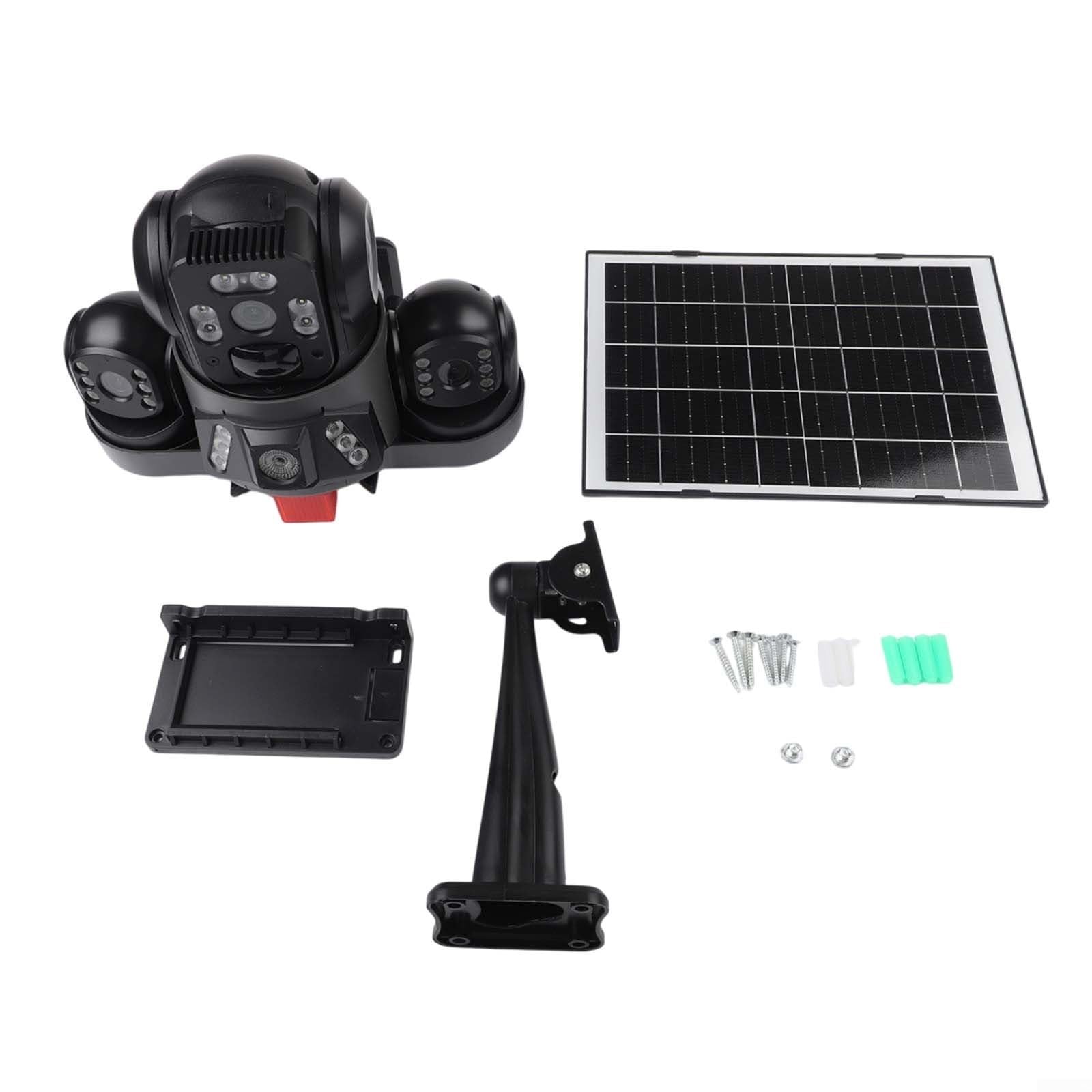 V380 PRO Caméra de sécurité solaire 4K à 3 objectifs avec double détection infrarouge et couleur sombre, détection de mouvement, audio bidirectionnel V380 PRO (Wi-Fi solaire)
