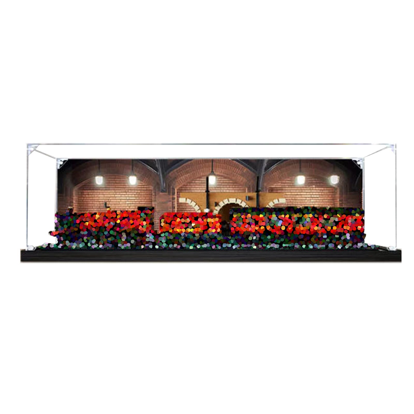 Dustproof Clear Acrylic Display Case for Lego 76405 Train,Box Only (Background)