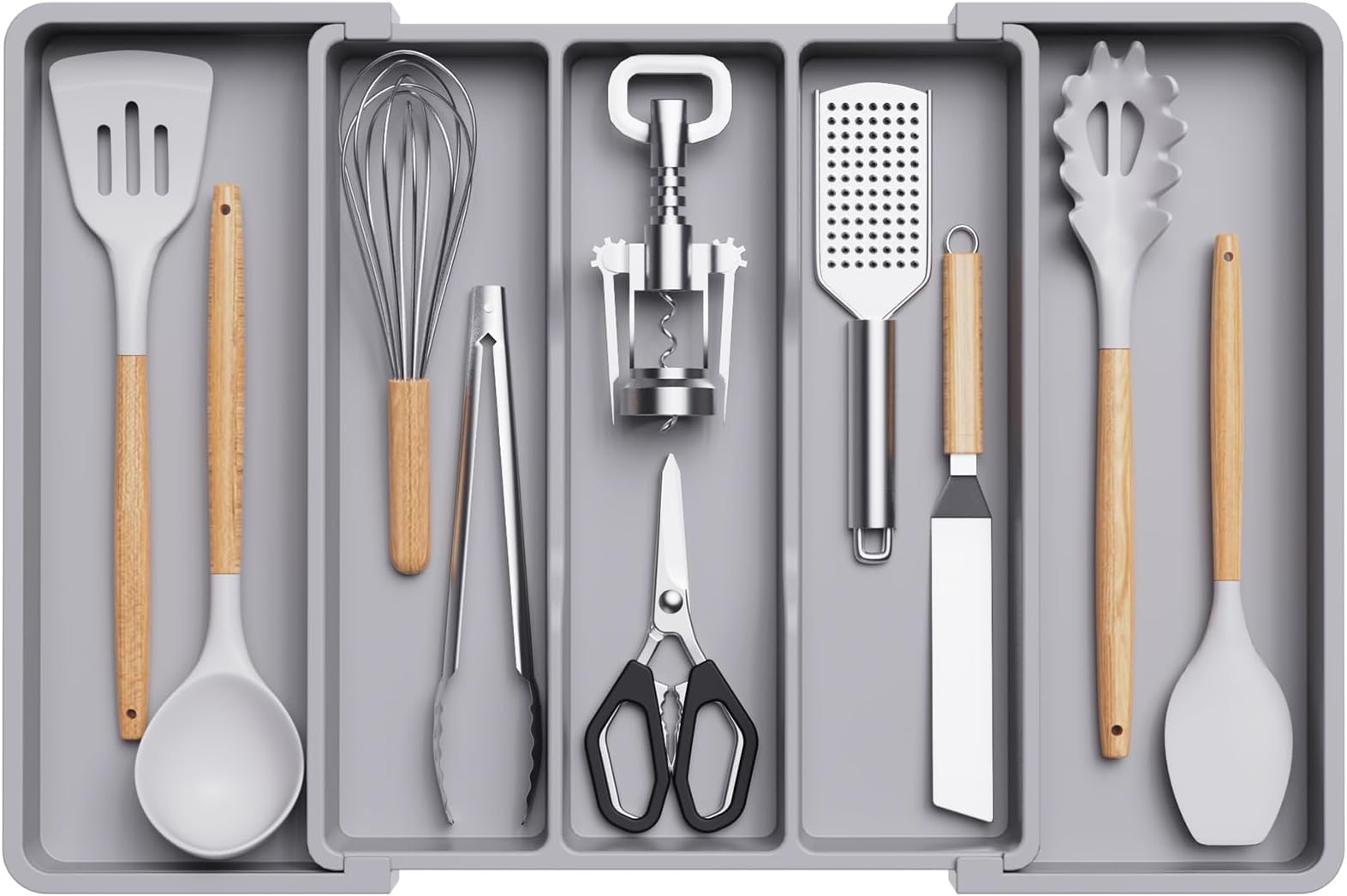 Lifewit Utensil Organizer for Kitchen Drawers, Expandable Utensil Tray