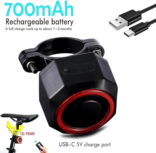 Miniatura 2 de crazy sport Luz trasera para bicicleta con señales de giro y alarma Luz de freno automática Control remoto inalámbrico USB recargable delantera