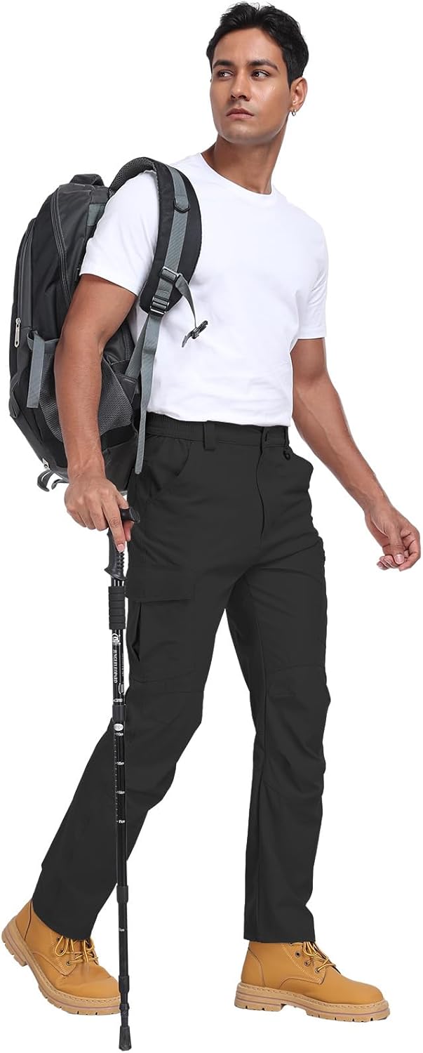 Mens Work Pants Hiking Cargo Waterproof Breathable Lightweight Stretch Quick Dry Outdoor Summer Pants