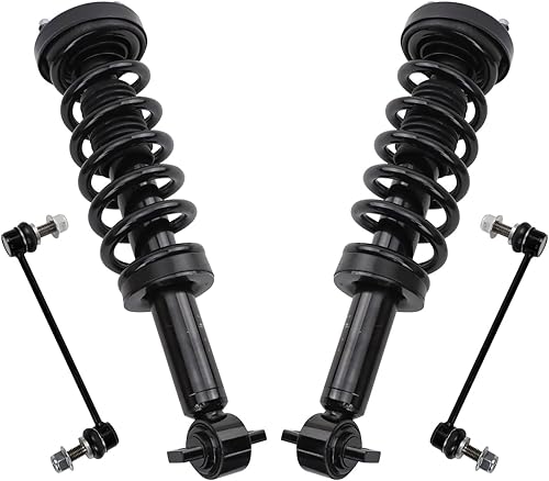 Miniatura 1140 de TRQ Kit de suspensión delantera, conjunto de amortiguadores y resortes, barra estabilizadora, enlace estabilizador compatible con Chevrolet