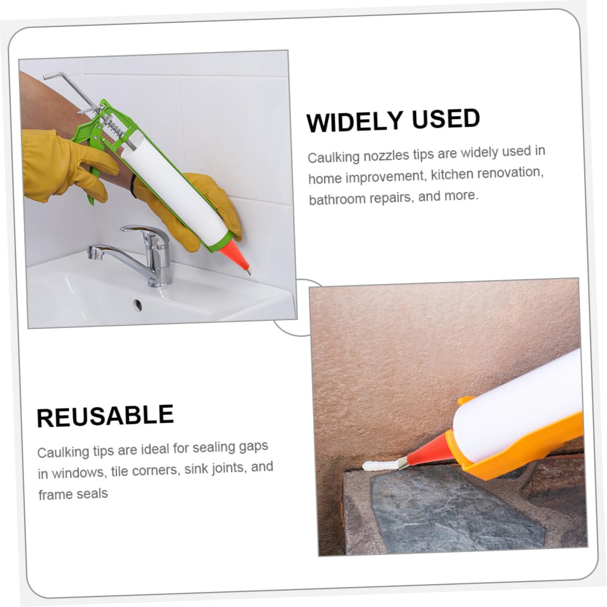 ARTIBETTER 1 Set Stainless Steel Nozzle Caulking Finishing Tool Finisher Tool Caulk Kit Caulk Finishing Tool Caulk Tips Stainless Steel Silicone Glass Glue Finishing Machine