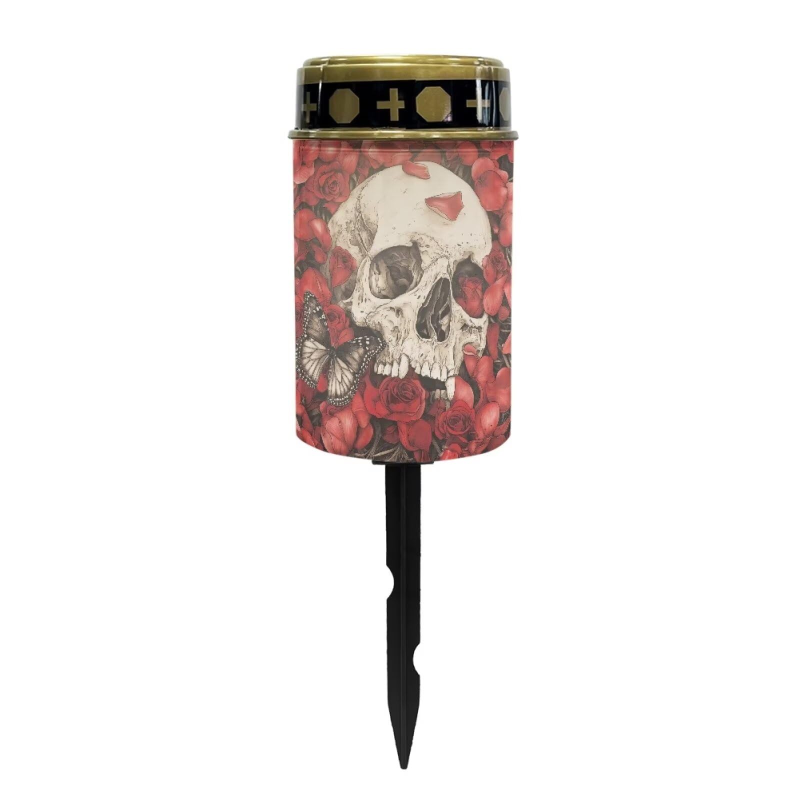 Skull Cemetery Solar Light Solar Decorative Lights Stakes Solar Light Outdoor Waterproof Solar Lights for Pathway Garden Yard Easy to Install