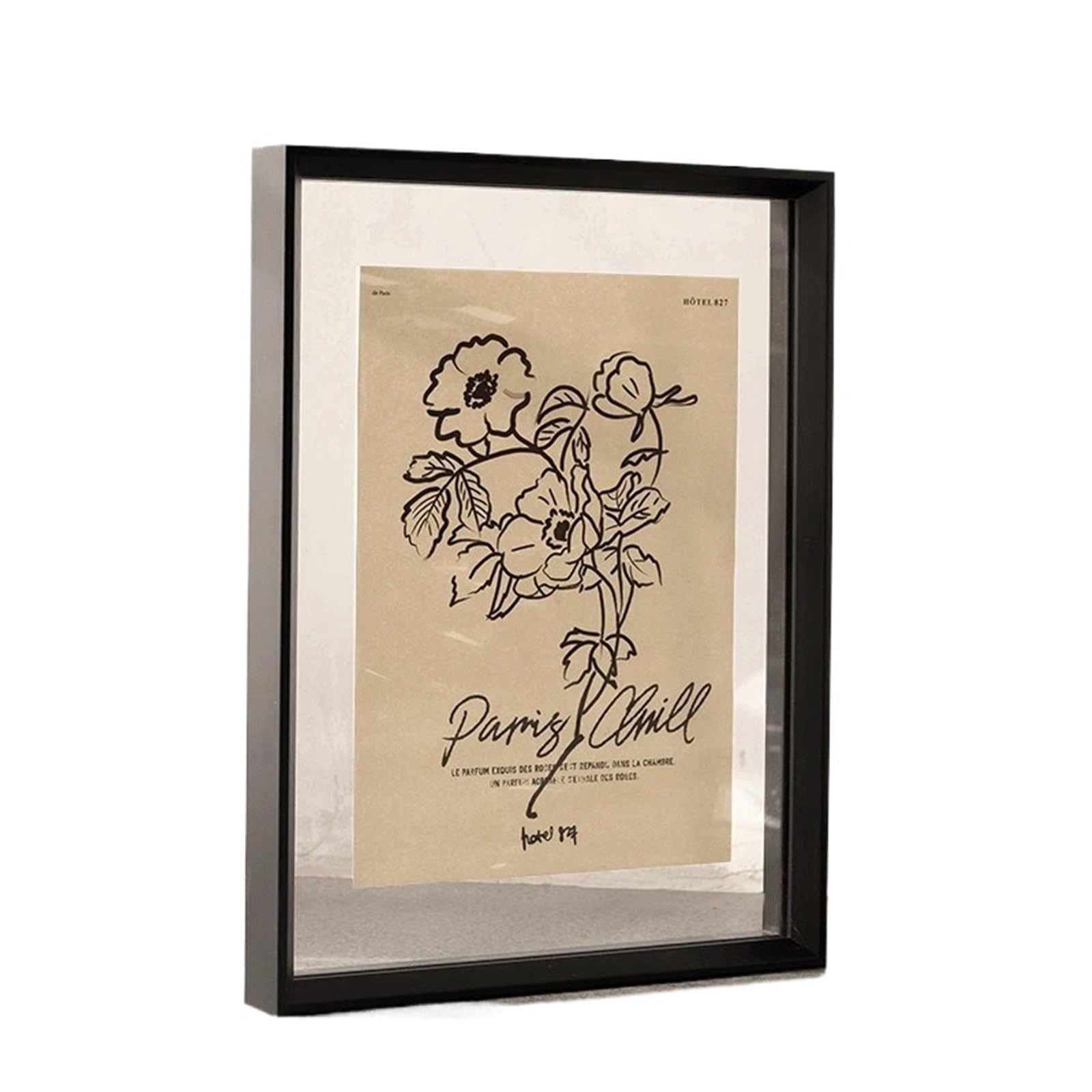 DAJGRHE Photo Frame Double-sided Transparent Photo Frame Desktop Display Table(Black wood grain,15.2X20.3CM)