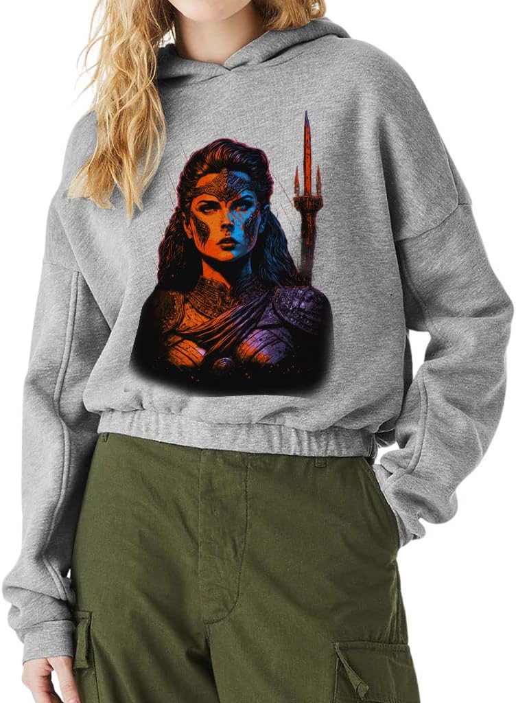 Beautiful Cinched Bottom Hoodie - Cool Graphic Women’s Hoodie - Digital Art Hooded Sweatshirt