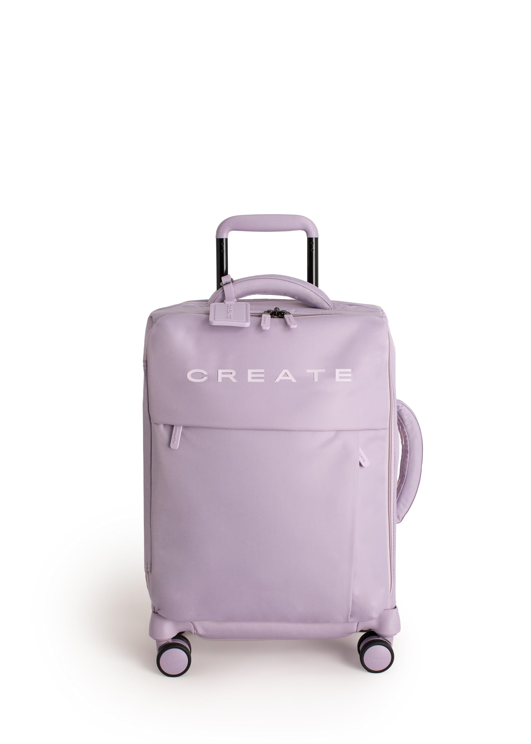 CREATE / Luggage Studio Soft/​Maleta Blanda de poliéster Lavanda / 39x20.5x56cm / Candado TSA, 4 Ruedas Dobles, Organizador, Mango telescópico, Tejido Impermeable, Etiqueta identificativa