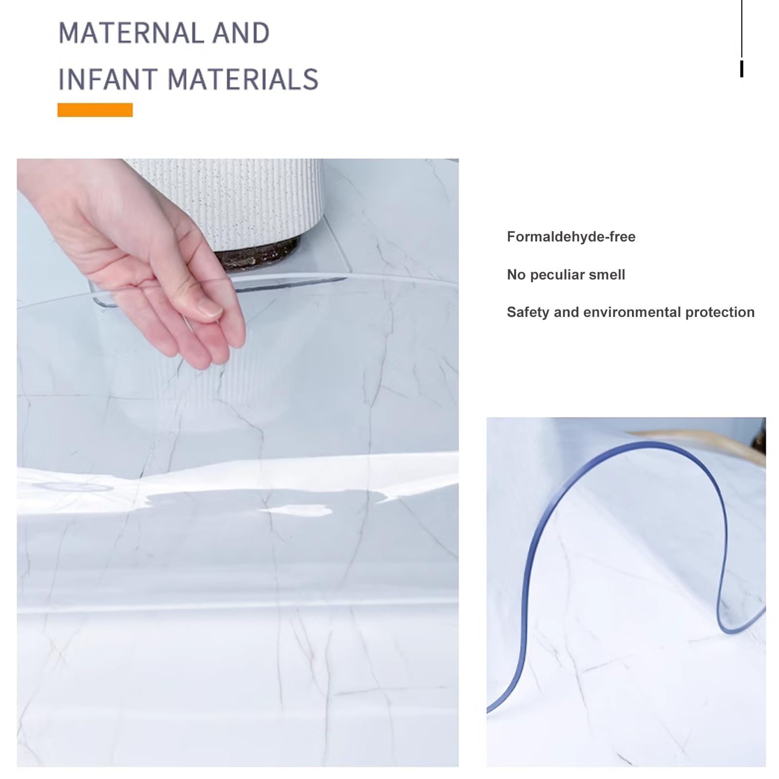 Mantel Transparente,Mantel Protector a Prueba de Aceite,Mantel Impermeable Anticaliente,Mantel de Plástico Redondo,Protector PVC,Cubierta de Mesa,1mm de Espesor (Dia.135cm/53in)