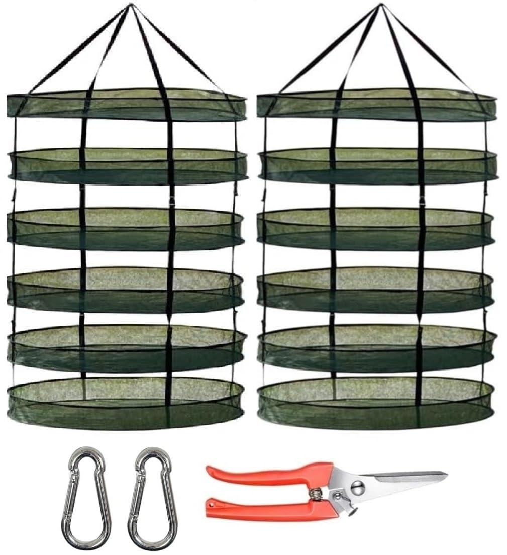 6 Layer Drying Net 2-Pack 6-Layer Herb Drying Racks With Zipper - Mesh ...