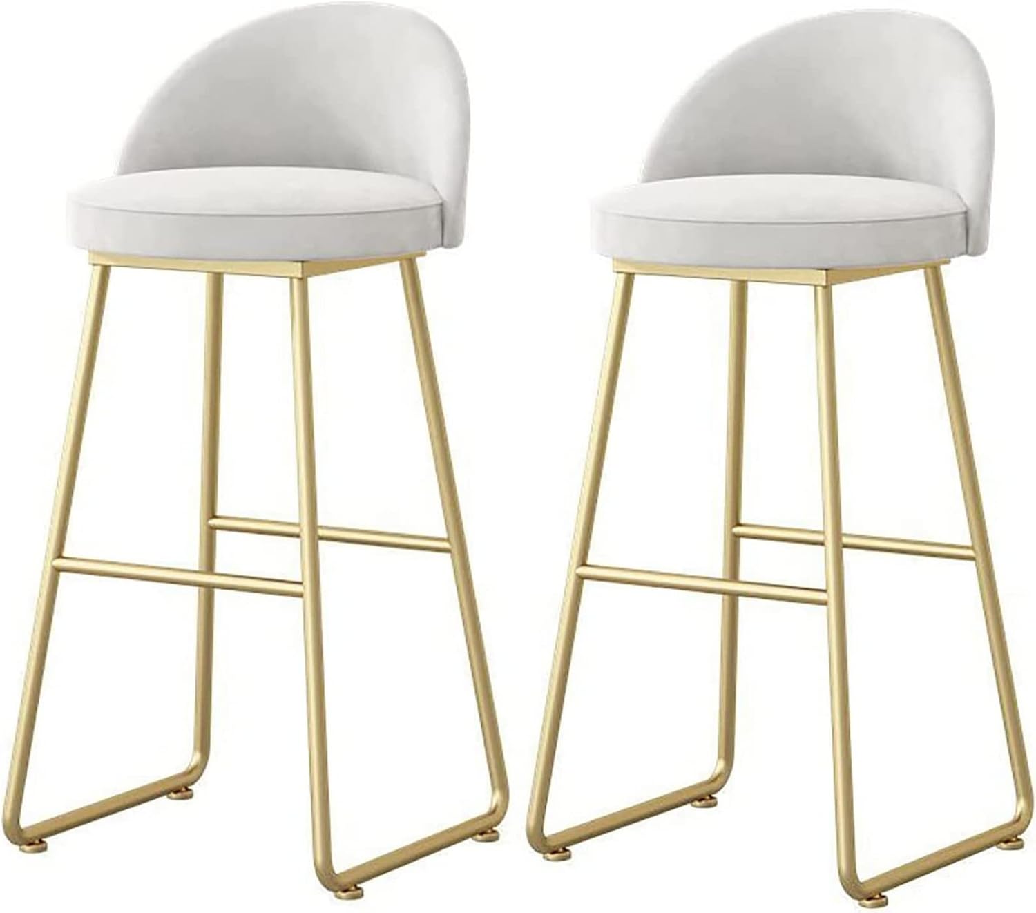 Guyifuny Kitchen Counter Stool, Bar Stool, Set of 2, Padded White