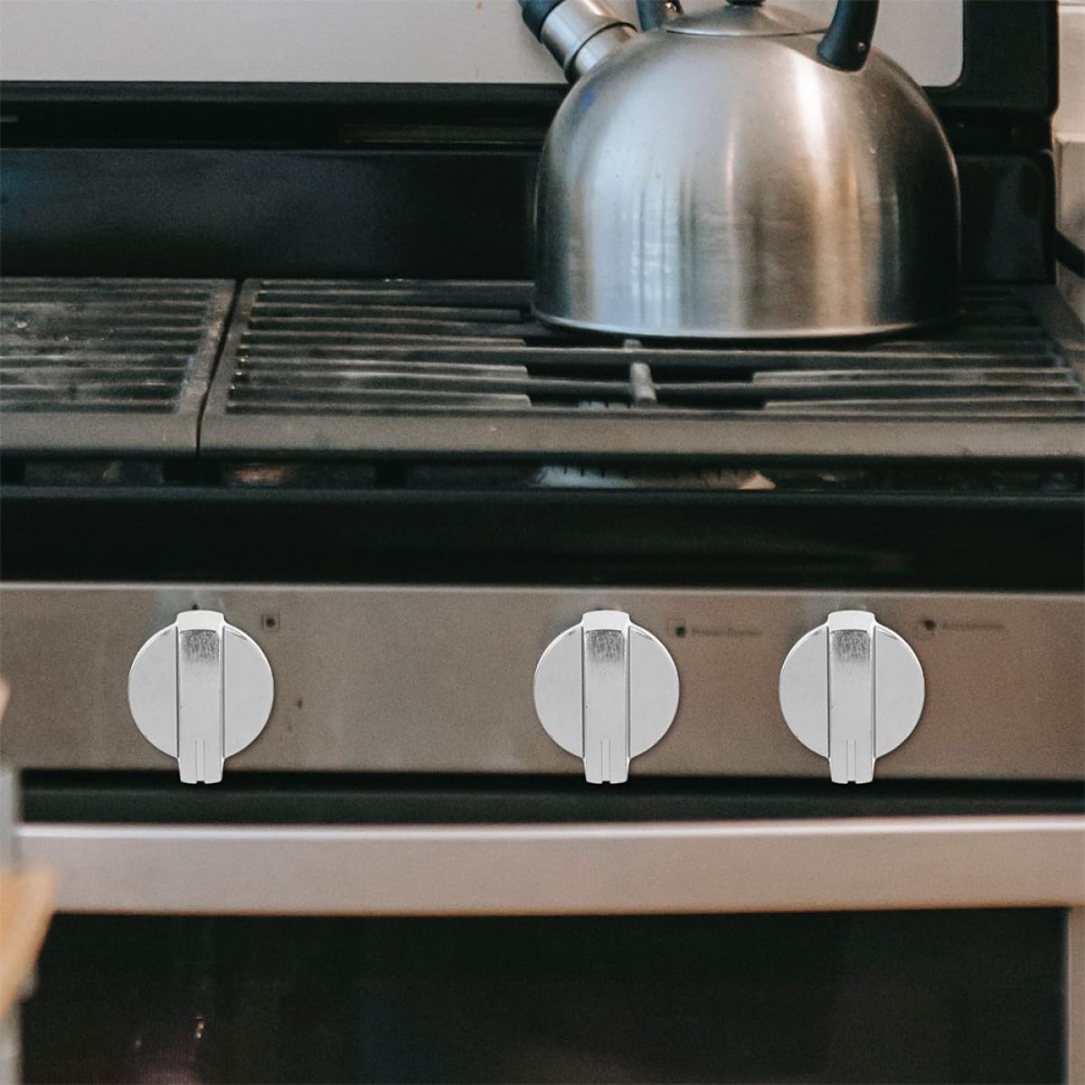 4pcs Gas Stove Knobs Replacement Metal Control Burners Knobs for Cooktop 45-degree Turn Universal Fit Stove Top Accessories
