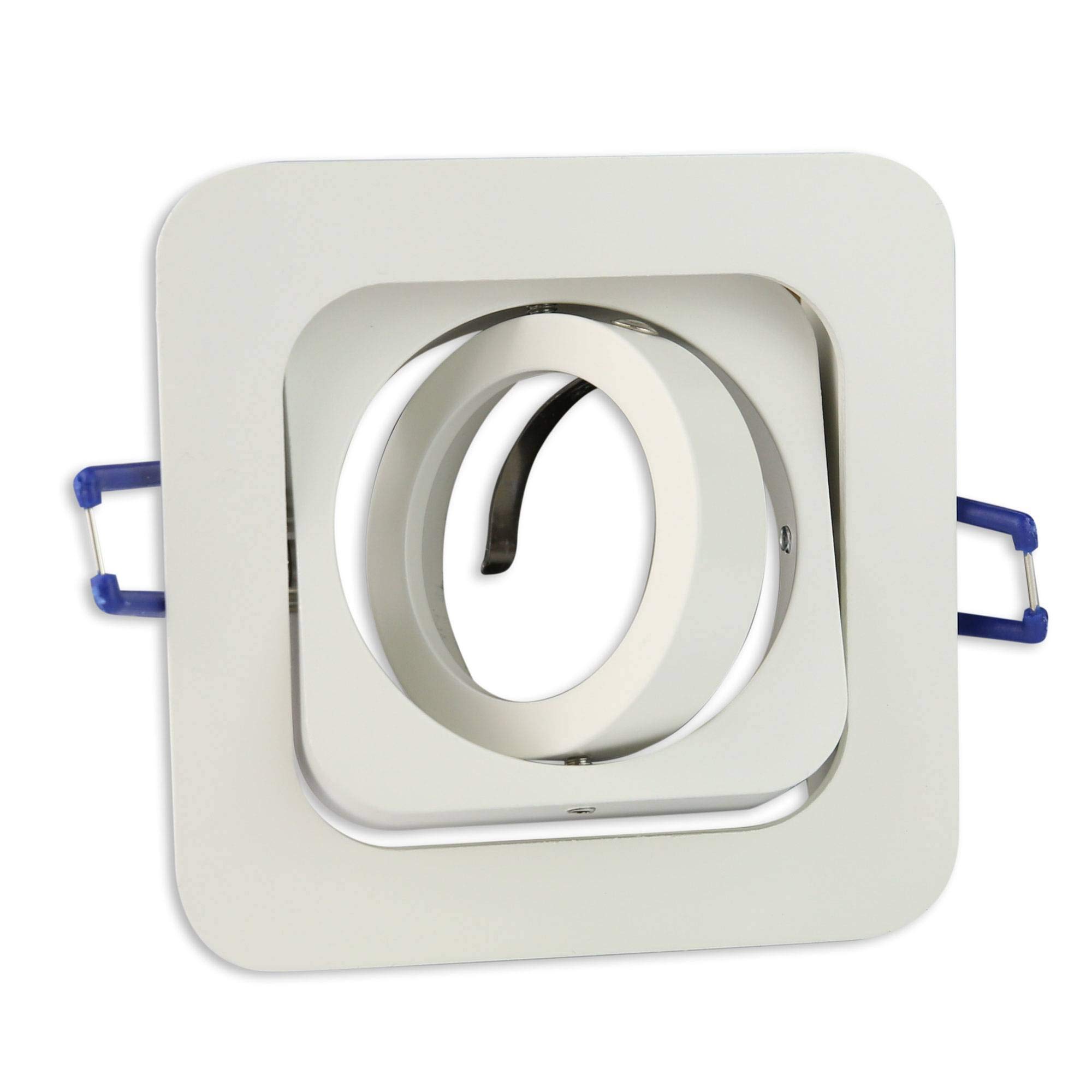 6 focos empotrables LED blanco cuadrado 9 W blanco cálido GU10 230 V plano – Focos empotrados orientables e inclinables perforación 80 mm – Instalación – focos de techo – focos empotrables