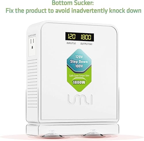 Miniatura 6 de UMI Transformador convertidor de voltaje de 1800 vatios  Convertidor de potencia de CA descendente de alta resistencia de 120 V a 100 V  para uso en