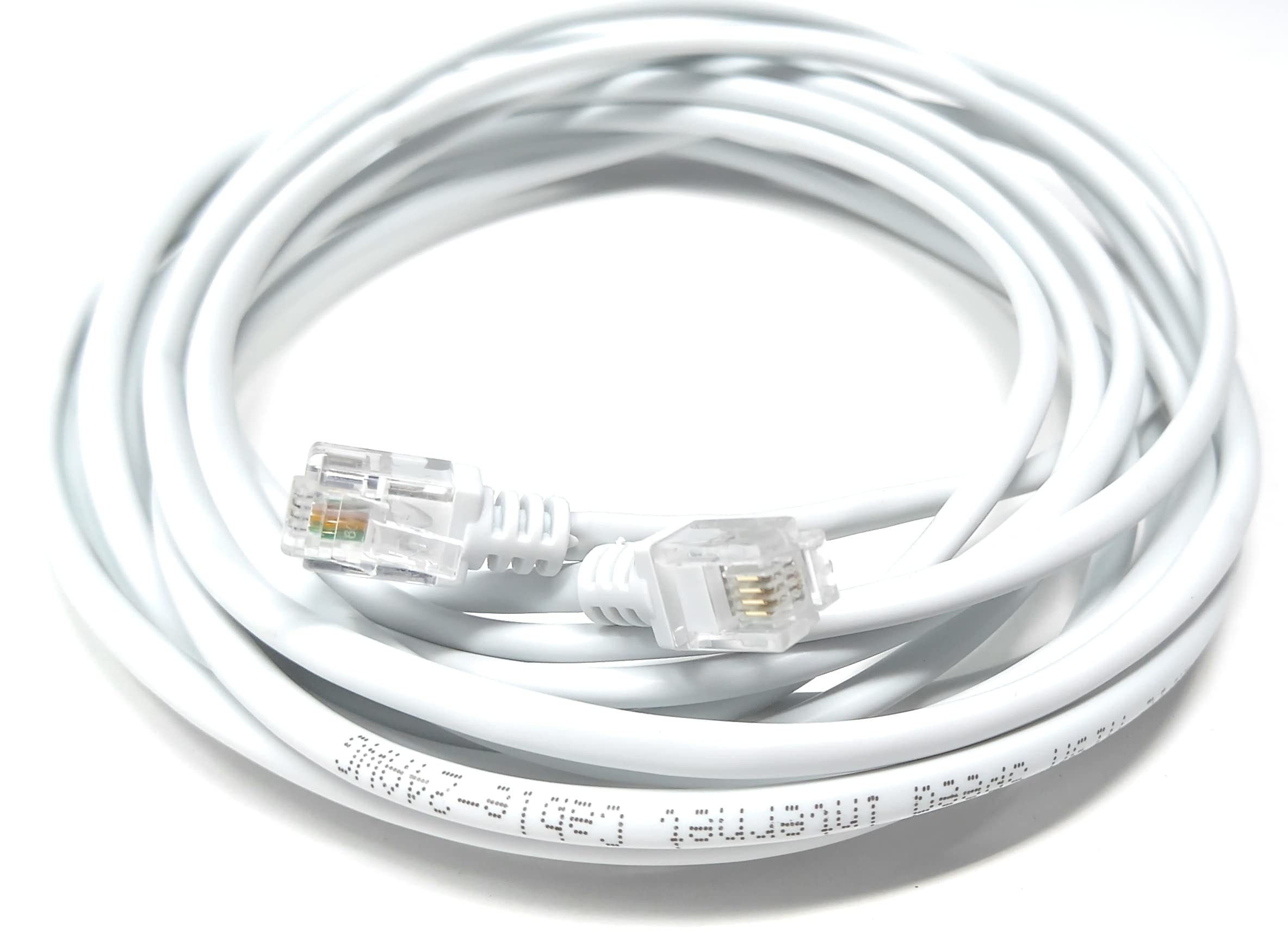 DRUT 4m RJ11 to RJ11 ADSL 2 High Speed Broadband Modem Telephone Cable Transmits Data Up to 100 Mbits/sec