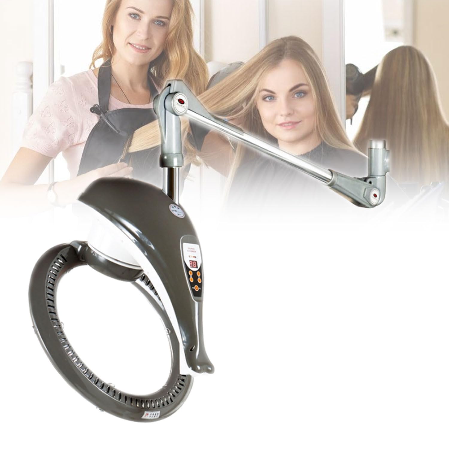 Orbitująca suszarka do włosów do salonu fryzjerskiego, 950 W, inteligentne sterowanie, stereotypowy akcelerator ścienny do salonu fryzjerskiego, regulowany timer i temperatura, wisząca żelazko