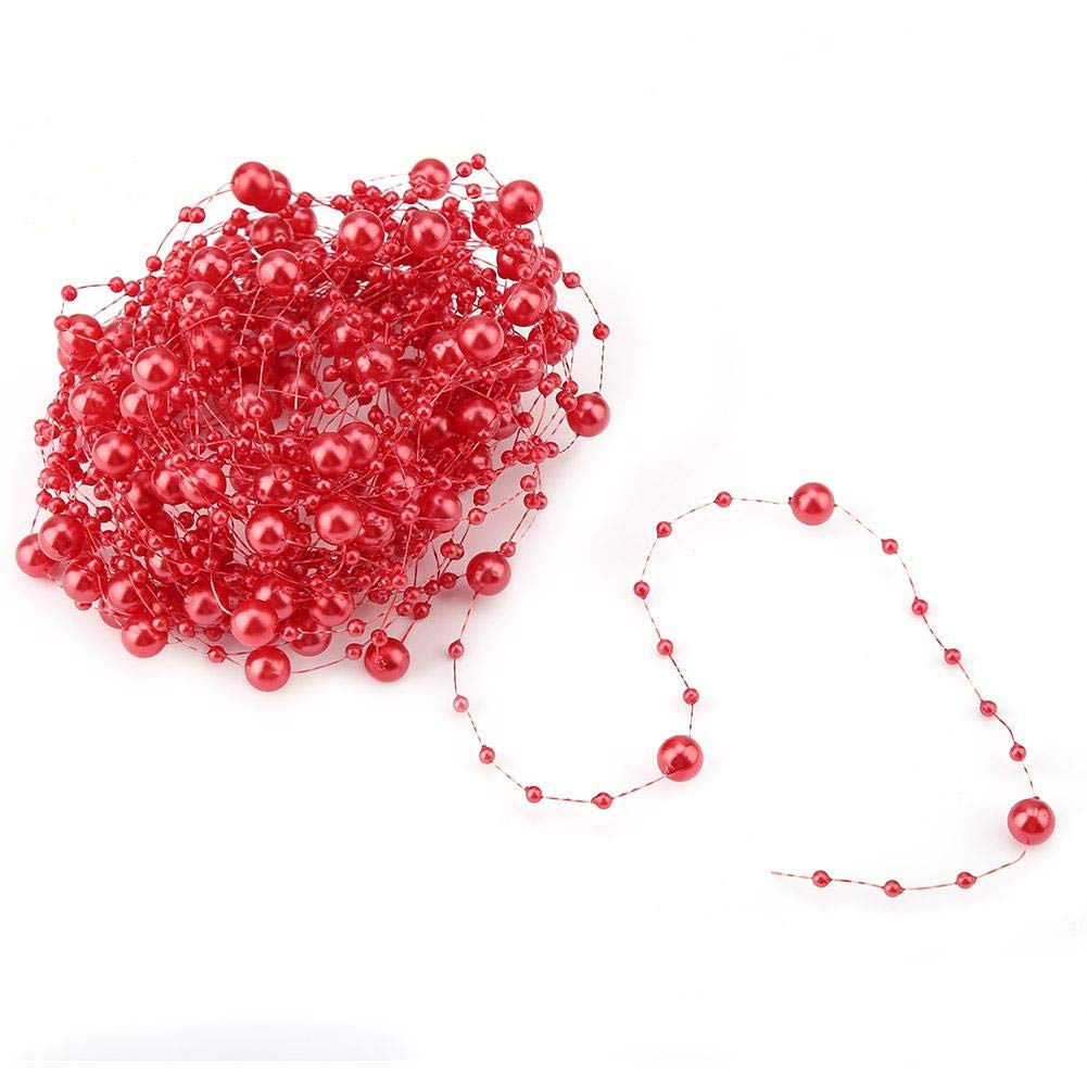 Guirlande Perles Blanches Artificielles - 2 Rouleaux De 10 M, Perles 10 Mm En ABS, Pour Décoration Mariage, Noël, DIY - 8